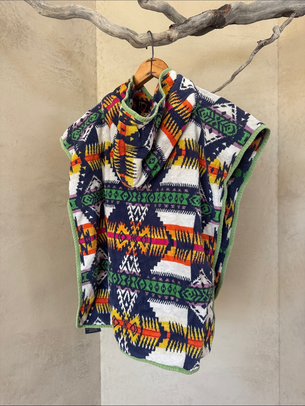 Pendleton Kids Hooded Poncho Towel Beach with Multicolor Aztec Print one size